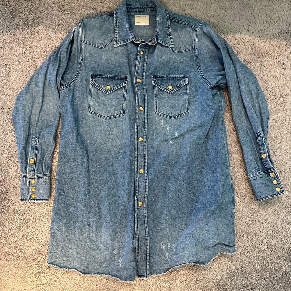 Zara Denim - Oversized Denim Button Up